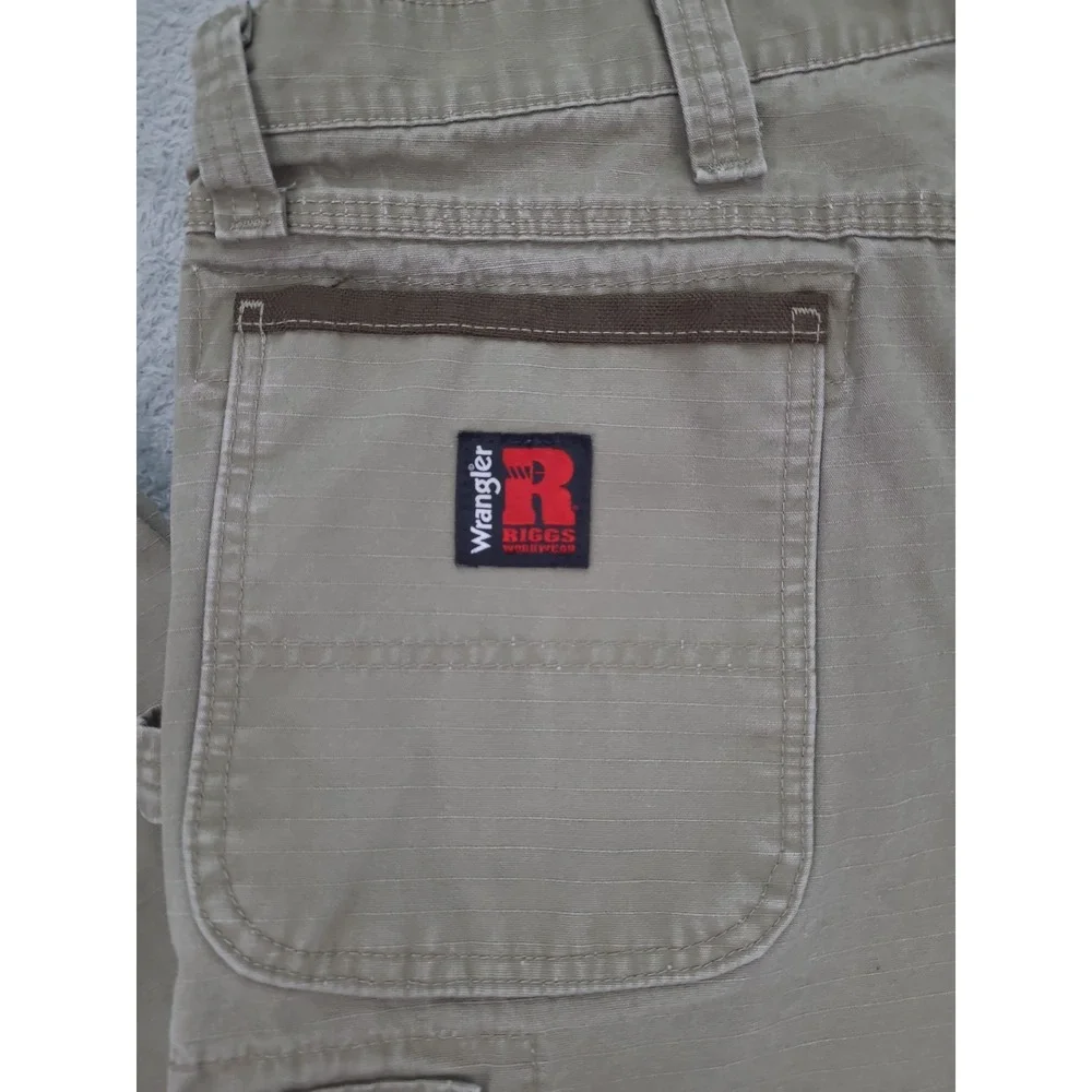 Wrangler Riggs Cargo Pants Mens‎ 38x32 Brown Ripstop Rugged Outdoor Workwear